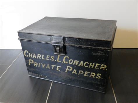 metal deed box history|Antique Deeds Box .